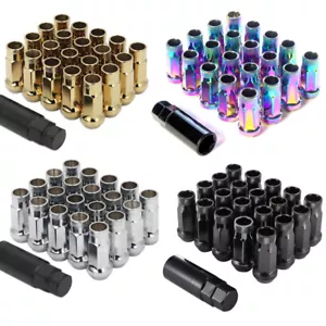 M12x1.5/M12x1.25 Open Ended Steel Wheel Rim Tuner Lug Nuts For Nissan Subaru Suz - Picture 1 of 26