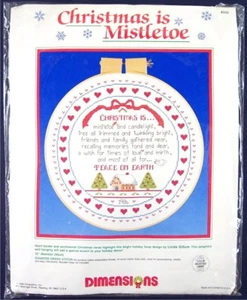 Dimensions Christmas is Mistletoe Counted Cross Stitch Holiday Hoop Kit, 8332 - Picture 1 of 3