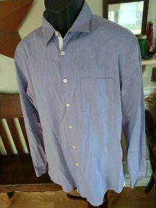Camisa John Varvatos para Hombre Talla M Calce Ajustado Botones Frontal Púrpura a Rayas - Imagen 1 de 4