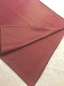 New 60" Metallic Red Burgundy Holiday Striped Square Tablecloth Topper 4 Napkins - Picture 1 of 7