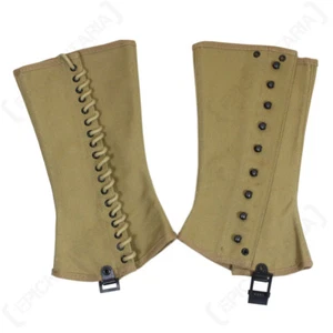 M1938 Canvas Leggings - WW2 Repro US Army Spats Leggings Uniform American Sizes - Picture 1 of 2