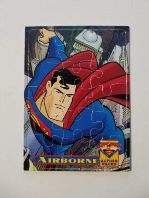 1996 SUPEMAN ACTION PACKS PUZZLE TRADING CARD #PZ4 AIRBORNE - Image 1 of 2