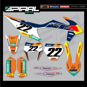 Custom MX Graphics Kit Factory Team KTM XC EXC F 125 250 350 450 2022 ALL YEARS - Picture 1 of 5
