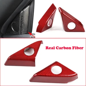 2×Red Carbon Fiber Front Door Tweeter Speaker Cover For Nissan GTR R35 2008-2016 - Picture 1 of 6