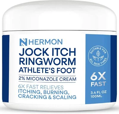 HERMON Jock Itch Antifungal Cream, Psoriasis Cream, Ringworm Treatment for Humans, 2027