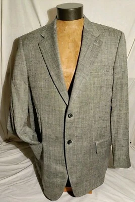 Men Patrick James "EARL" Carlanda Italian Silk Blend Herringbone Jacket 44T NWD - Image 1 of 4