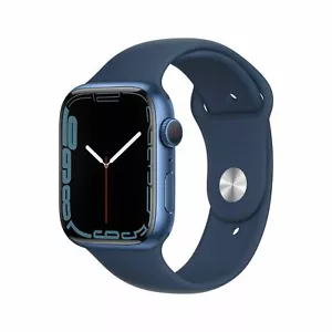 Apple Smart Watch Series 7 GPS 45mm MKN83LL/A Abyss Blue Sport Band Aluminum Cas - Picture 1 of 10