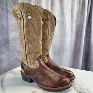 Ariat Tall Buckeroo Western Cowboystiefel Herren Größe 12 D Cognac Braun/Rot - Bild 1 von 21