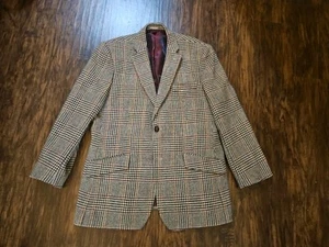 HARRIS TWEED Blazer Mens 42R Herringbone Jacket 100% Wool Limited Edition - Picture 1 of 13