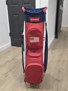 TaylorMade 2022 Lightweight Golf Cart Bag 14 Way Built In Cooler Red White Blue - Picture 1 of 15