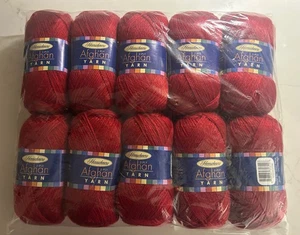 Lot of 10 Skeins Herrschners 2-ply Afghan Yarn Victrn Red Acrylic 220 Yards Each - Picture 1 of 5