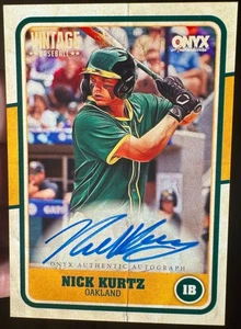 AUTOGRAPHE NICK KURTZ RC 💥 2025 Onyx Vintage💥Prospect Rookie SUR CARTE Auto 💎 - Photo 1 sur 3