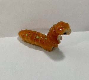 Vintage Hagen Renaker Raupe ZURÜCKGENOMMEN orange mit Flecken 1,5" lang - Bild 1 von 2