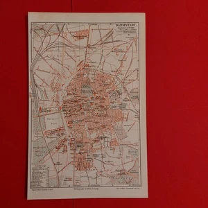 Orig.(1908)Lithographie Stadtplan  Darmstadt  - Bild 1 von 4