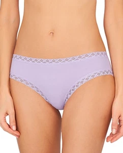 Natori Bliss Slip aus Baumwolle mit Spitzenbesatz Unterwäsche Grape Ice Größe XL - Bild 1 von 1