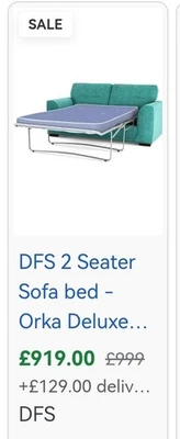 DFS Orka Large 2-Seater Deluxe Sofa Bed - Image 1 of 4