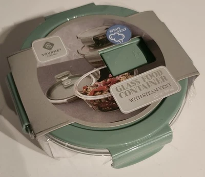 Gourmet Kitchen 13.5 Oz Glass Food Container W/ Steam Vent - Image 1 of 4