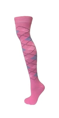 Over the Knee Socks Cotton Rich Argyle Design Premium feel & Comfy Thigh High - Image 1 of 2