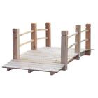 Outsunny Garden Bridges 60"x26.5"x19" Wooden W/ Safety Railings Stained Finish