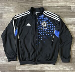 Adidas Chelsea Soccer Full Zip Jacket Youth Medium Black Blue Full Zip Football