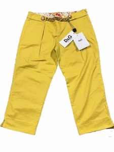 D & G Dolce & Gabbana Amarillo Rojo Floral Pantalones Ajustados Talla 40 Primavera Brillante NUEVO - Imagen 1 de 7