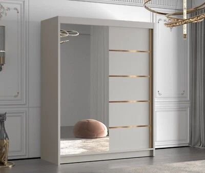 Schiebetürenschrank Geneba III Kleiderschrank mit Spiegel Garderobenschrank - Bild 1 von 4