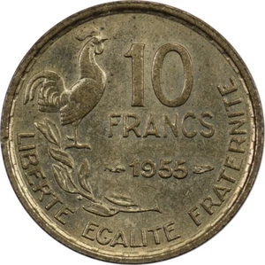 France - 10 Francs - 1955 - AU - Rooster - Picture 1 of 2