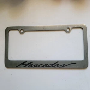 Mercedes Benz Silver Metal License Plate Frame Cars Truck SUV Front Or Rear - Picture 1 of 2