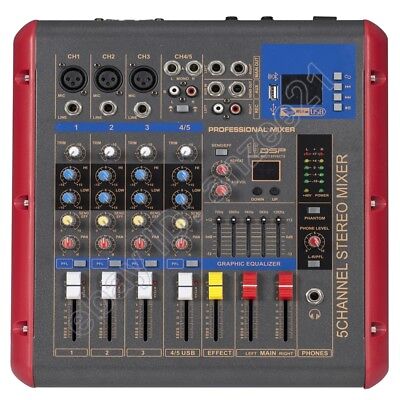 MICWL 5 Channel Power Audio Mixer Mixing Console 1600W Amplifier DSP Bluetooth • 190.51€