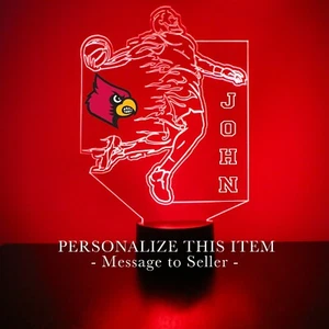 Louisville Cardinals, Personalized FREE, College Basketball LED Sports Fan Lamp - Picture 1 of 12
