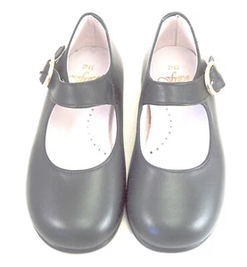 DE OSU-FARO - Spain - Girls Navy Blue Leather Dress Shoes -European -Size 4-9 - Picture 1 of 5