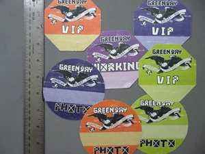 Green Day backstage passes Satin cloth 7 passes Eulogy circles & octagons !! - Picture 1 of 1