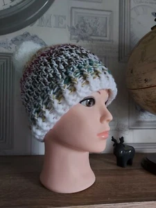 Crochet Pattern for ladies Northern Lights bobble hat - Picture 1 of 1