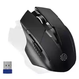 BLACK WIRELESS CORDLESS 2.4GHz MOUSE USB DONGLE OPTICAL SCROLL FOR PC LAPTOP MAC - Picture 1 of 8