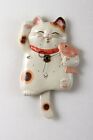 Lucky cat Japanese SETO ware porcelain Manekineko wall pendulum clock