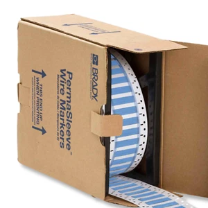 Etiquetas de cable termorretráctiles Brady 2" x 0,851" azul Permasleeve | PS-500-2-BL - Imagen 1 de 6