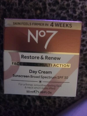 Crema de día multi acción No7 Restore Reface Neck 1,69 oz envío gratuito SPF 30 % % Foto 1 de 2