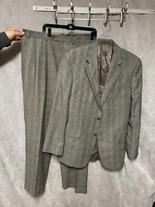 Ralph Lauren Suit Men 42XL Gray Glen Plaid 2 Btn Wool Office 35X34 Pants Luxury - Picture 1 of 23