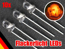 10 Stück Flacker LED 5mm orange Flackerlicht für Lagerfeuer Feuer Kerzen LEDs