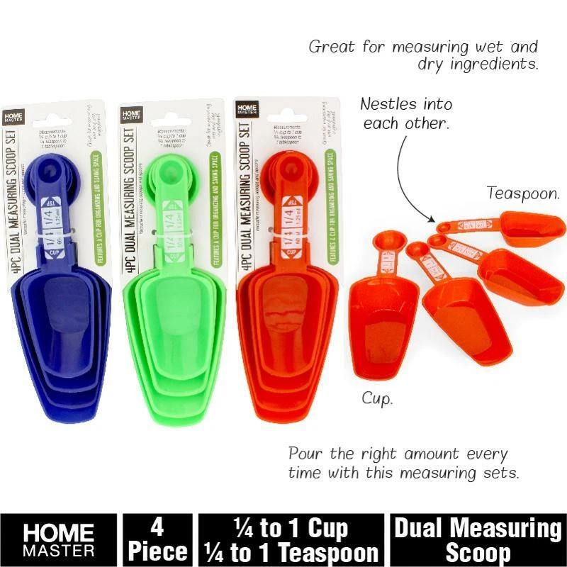 4pc x8 Measuring Scoop Set Dual Spoon Spoons Cup Baking Tools Cups Coffee Bulk - Image 1 of 1
