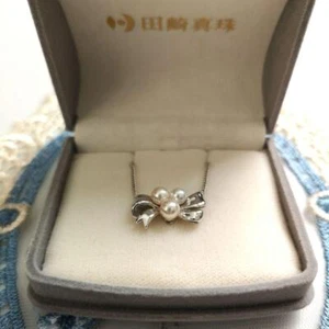 “Collar Cinta Plata 925 Premium Tasaki con 3 Perlas Akoya Japón Muy Bueno” - Imagen 1 de 10