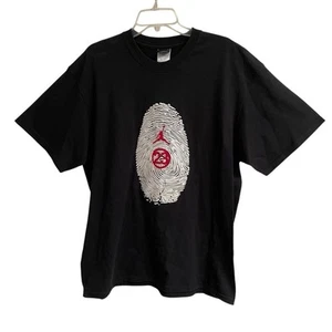 T-shirt Nike Air Jordan Fingerprint Jumpman rossa 23 uomo L logo retrò nera - Foto 1 di 6