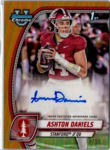 2024 Bowman U Chrome Ashton Daniels 1st Bowman Gold Refractor Auto Auburn #/50 - Picture 1 of 2