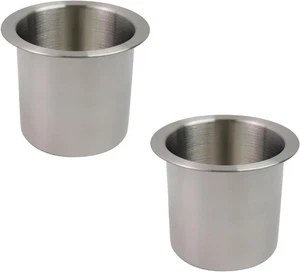 2 Stück Edelstahl Getränkehalter - 3,5" Metall Sofa Liege & Bootseinsatz - Bild 1 von 6