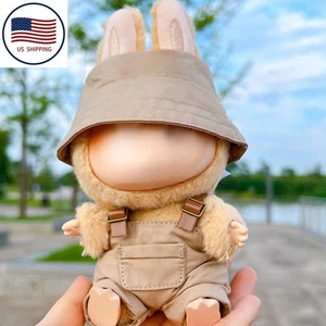 17 cm Kleiderset (KEINE Puppe) Hut & Overall Set für Labubu süßes Kleiderzubehör - Bild 1 von 5