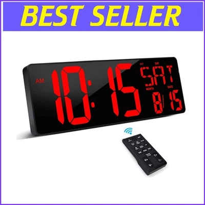 Modern 16.5-Inch Wall Clock with Remote Control & Adjustable Brightness Features - Image 1 of 4