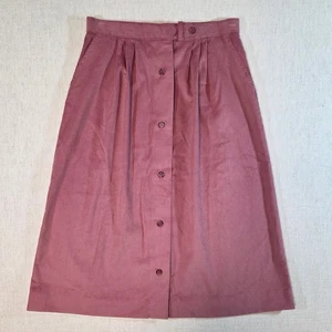 Vtg Woolrich Corduroy Midi Skirt Size 14 (Fits S/M) Retro 90s Preppy Academia - Picture 1 of 7
