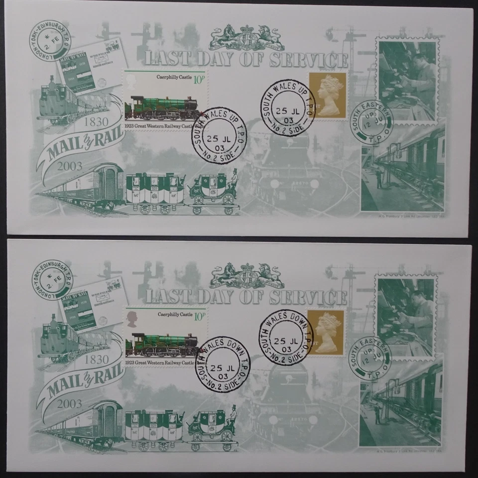 Último día de servicio 2003 Gales del Sur nº2 TPO arriba y abajo Bradbury Railway FDC Foto 1 de 1