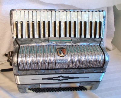 Acordeón Morbidoni Plata 2/4 Cañas 120 Bajo Acordeón Buen Estado Usado  Italia Foto 1 de 4