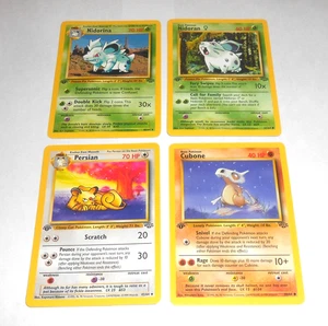 4-Pokemon Jungle 1999, 1st Edition, Nidorina,Nidoran,Persian,Cubone - Picture 1 of 10